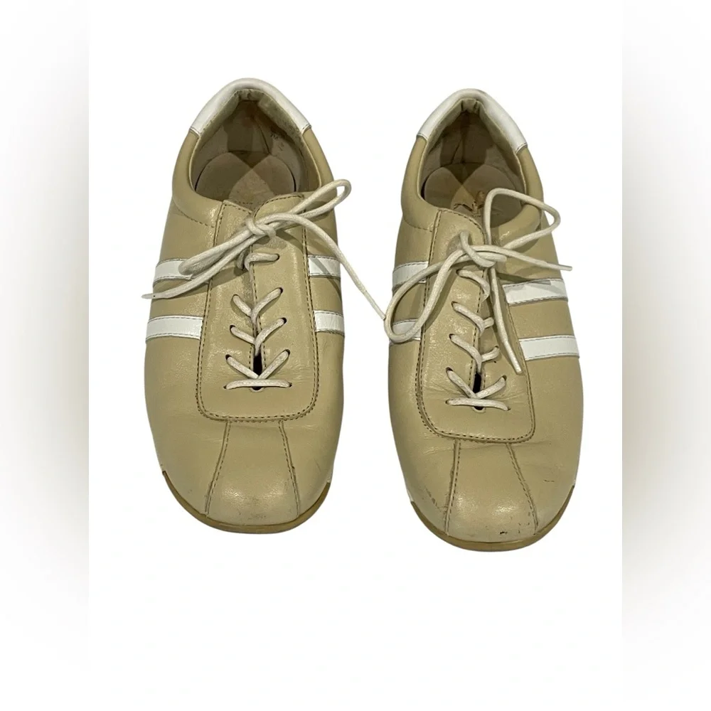 Anne Klein AK2 Women Tan Leather Lace Up Loafer Sneaker Driving Shoes SZ 7‎